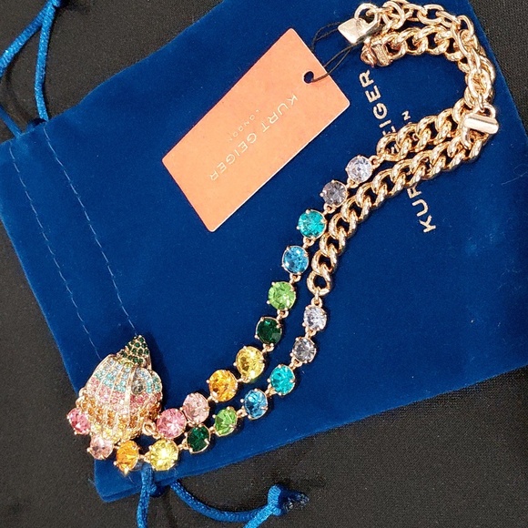 KURT GEIGER LONDON Multicolor Eagle Gemstone Necklace - Picture 10 of 12